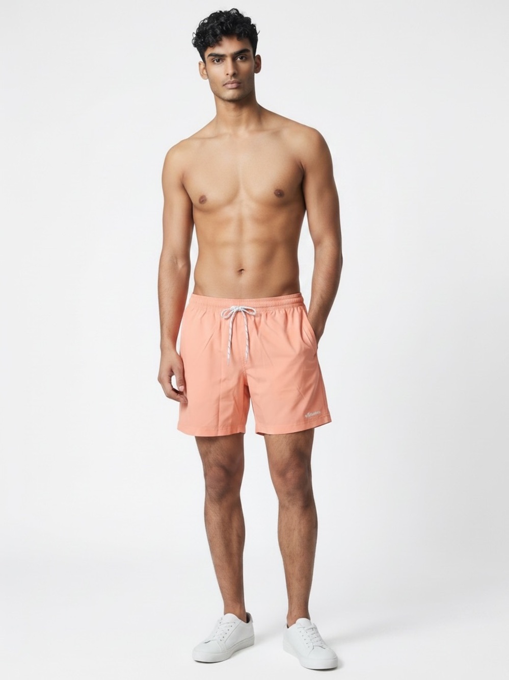 NWT XL Columbia Summertide Stretch Men's Peach 6” Swim Trunks with Drawstring